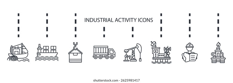 industrial activity icon set collection .design style with background