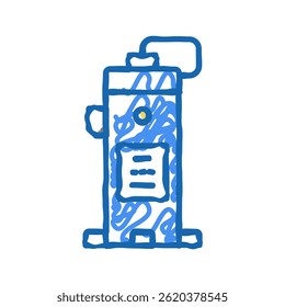 Compresor de aire industrial doodle icono bosquejo Vector. signo de compresor de aire industrial. ilustración de símbolo aislado