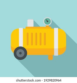 Industrial Air Compressor Icon. Flat Illustration Of Industrial Air Compressor Vector Icon For Web Design