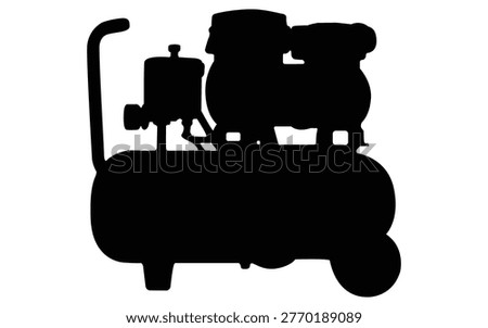 Industrial air compressor silhouette icon representing factory machinery and engineering equipment