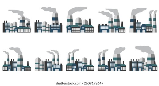 Industrial Air Pollution Illustration Bundle