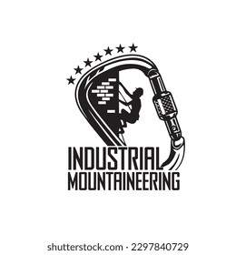  industrial alpinism, illustration, black logo 