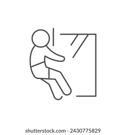 Industrial alpinism line outline icon