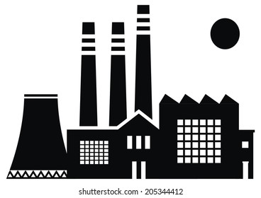 industrial area, power station, vector web icon