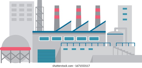 Ilustración simple de vectores en la zona industrial