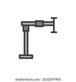 Industrial arm on White Background in gray color scheme