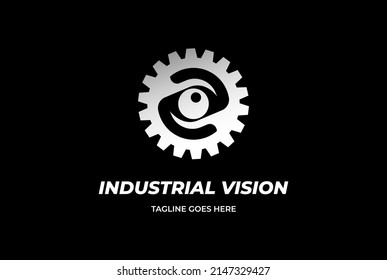 Industrial Auto Gear Cog Sprocket Chain Eye Camera Vision Logo Design Vector