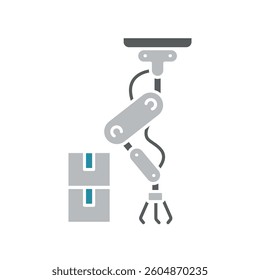 Industrial Automation flat icon. Vector isolated element. 