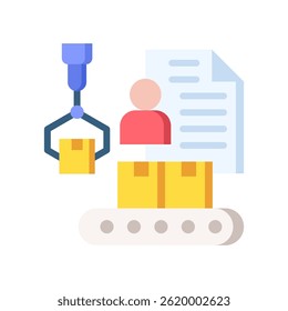 Industrial Automation Icon Flat Vector Illustration