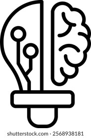 Industrial Automation Icon Line Vector Illustration