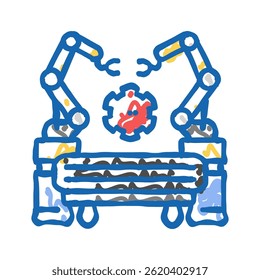 industrial automation mechanical engineer doodle icon sketch vector. industrial automation mechanical engineer sign. isolated symbol illustration