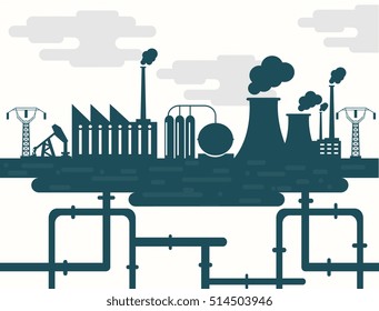 industrial background above and underground design silhouette style
