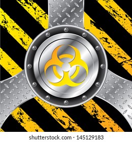 Industrial background design with bio hazard warning sign