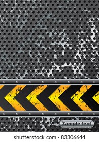 Industrial background design with warning stripe