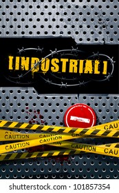 Industrial background with grunge elements and place for your text. Vector illustration.