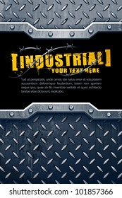 Industrial background with grunge elements and place for your text. Vector illustration.