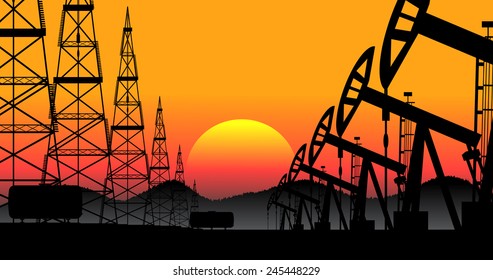 industrial background oil production vector