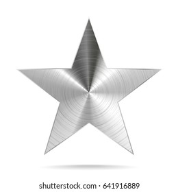 Industrial background with polished brushed metal. Radial texture star shape backdrop. Vector illustration