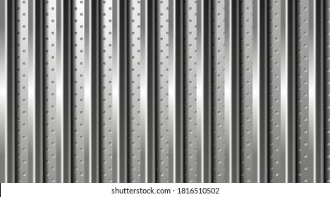 Fondo industrial. Superficie plateada con diferentes texturas. Metal perforado y acero cepillado. EPS10