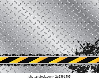 Industrial background with tire treads and striped barrier