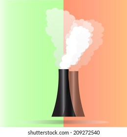 Industrial background.Global warming concept . Vector Illustration, eps10