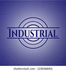 Industrial badge with jean texture