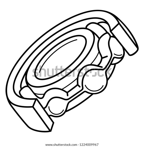 Industrial Ball Bearings Vector Flat Outline Stock Vector (Royalty Free