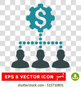 Industrial Bank Clients EPS vector pictogram. Illustration style is flat iconic bicolor soft blue symbol.