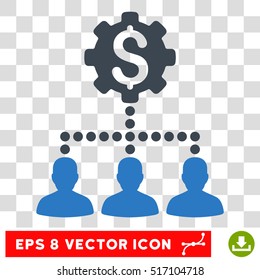 Industrial Bank Clients EPS vector pictogram. Illustration style is flat iconic bicolor smooth blue symbol.