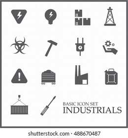 industrial basic vector icon set
