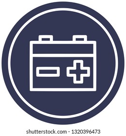 industrial battery circular icon symbol