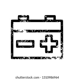 industrial battery distressed icon symbol