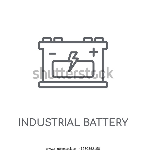 industrial Battery\
linear icon. Modern outline industrial Battery logo concept on\
white background from Industry collection. Suitable for use on web\
apps, mobile apps and print\
media.