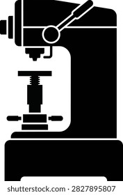Industrial Benchtop Hardness Tester Machine for Material Strength Testing, Vector Illustration of Laboratory Quality Control Equipment