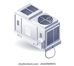 Industrial blower equipment HVAC system isometric 3d illustration