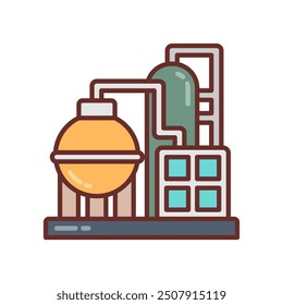 Industrial Boilers Filled Icons , Vector illustration