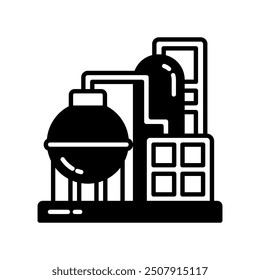 Industrial Boilers Glyph Icon, Vector illustration