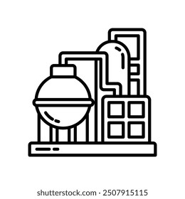 Industrial Boilers Outline Icon, Vector illustration