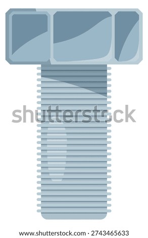 Industrial bolt with hexagon cap metal fastener icon