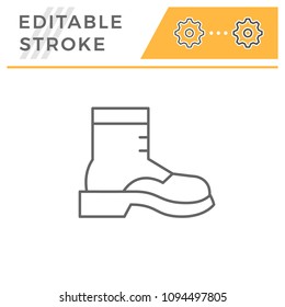 Industrial boot line icon