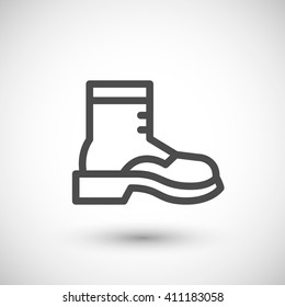 Industrial boot line icon