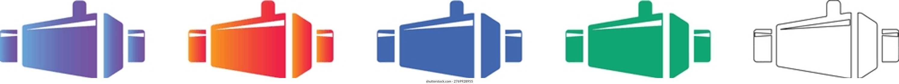 Industrial Box Component Vector Icon Set vol 1389