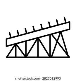 Industrial bridge support structure construction vector illustration with structure, construction