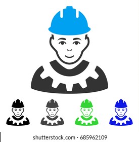 Industrial Builder flat vector pictograph. Colored industrial builder gray, black, blue, green pictogram variants. Flat icon style for web design.