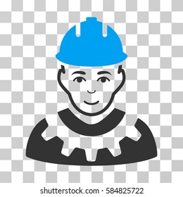 Industrial Builder vector pictogram. Illustration style is flat iconic bicolor blue and gray symbol on a transparent background.