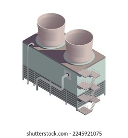 Industrial building factory facility isometric icon 3d vector illustration