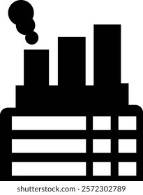 Industrial building factory icon set.Factory and industrial vector line icon.Industry power, chemical manufacturing building warehouse nuclear energy plant.Industrial building, factory and power plant