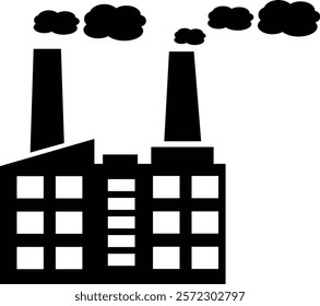 Industrial building factory icon set.Factory and industrial vector line icon.Industry power, chemical manufacturing building warehouse nuclear energy plant.Industrial building, factory and power plant