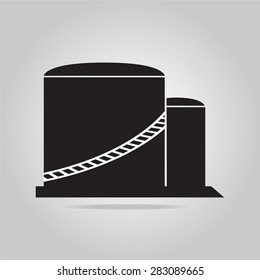 Industrial building, factory icon vector illustration