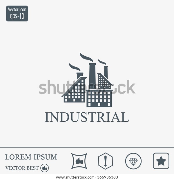 Industrial Building Factory Signs Symbols Stock Vector (Royalty Free ...